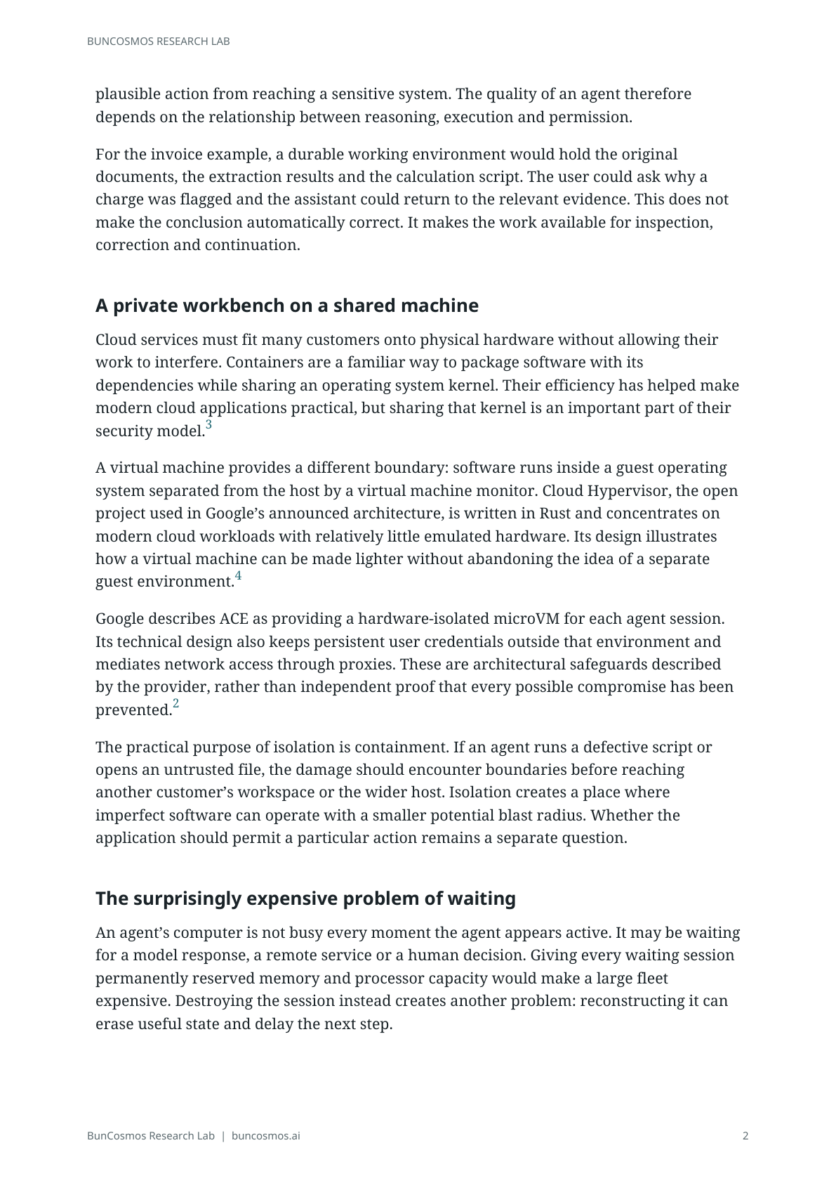 Page 2 of Why AI Agents Need Their Own Computers; full text follows.