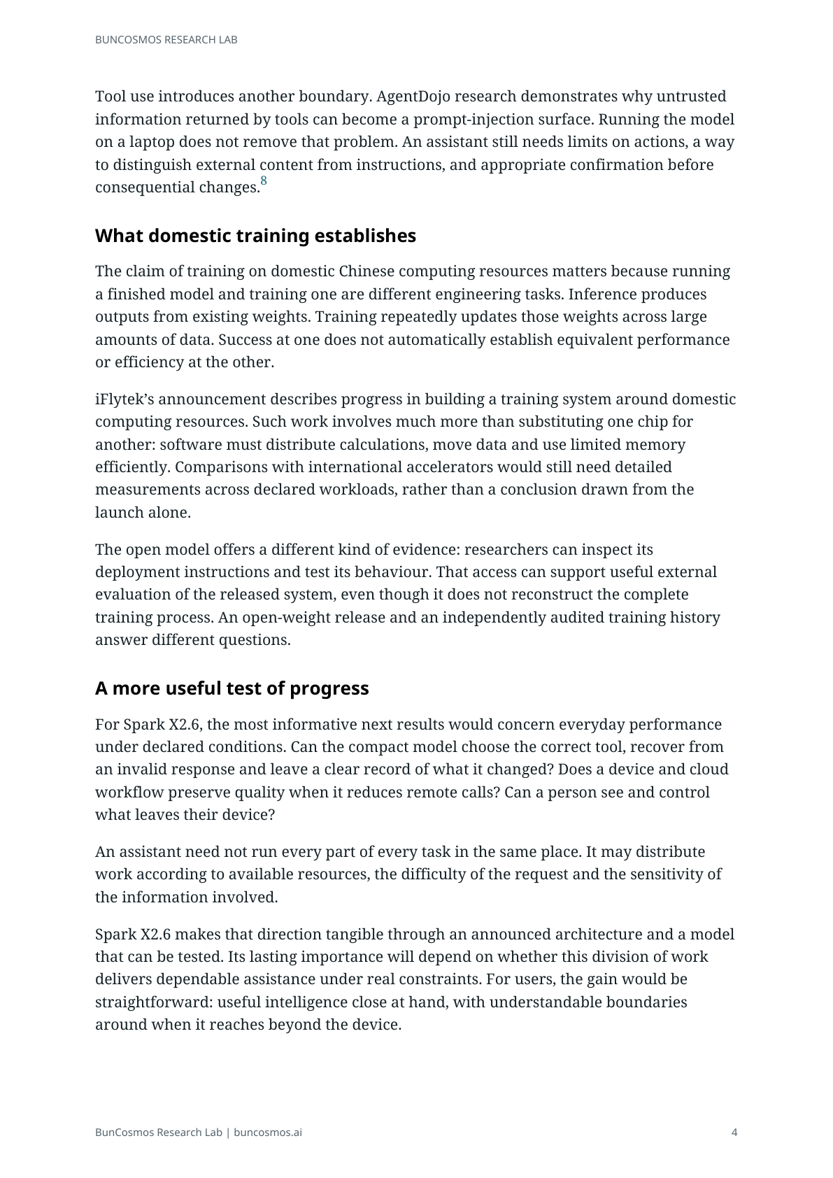 Page 4 of Spark X2.6 and the Future of AI on Devices; full text follows.