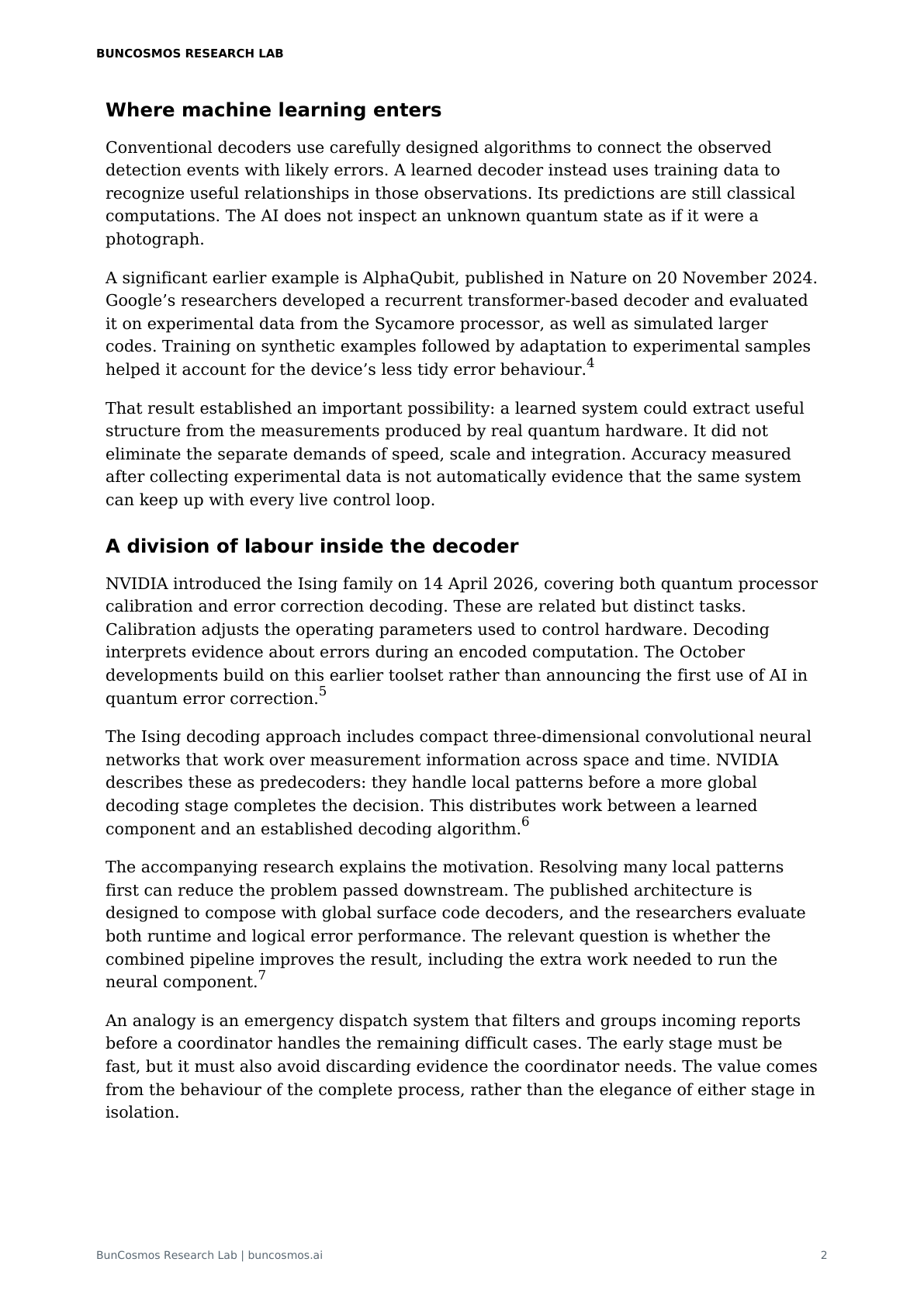 Page 2 of How AI Helps Quantum Computers Correct Their Mistakes; full text follows.