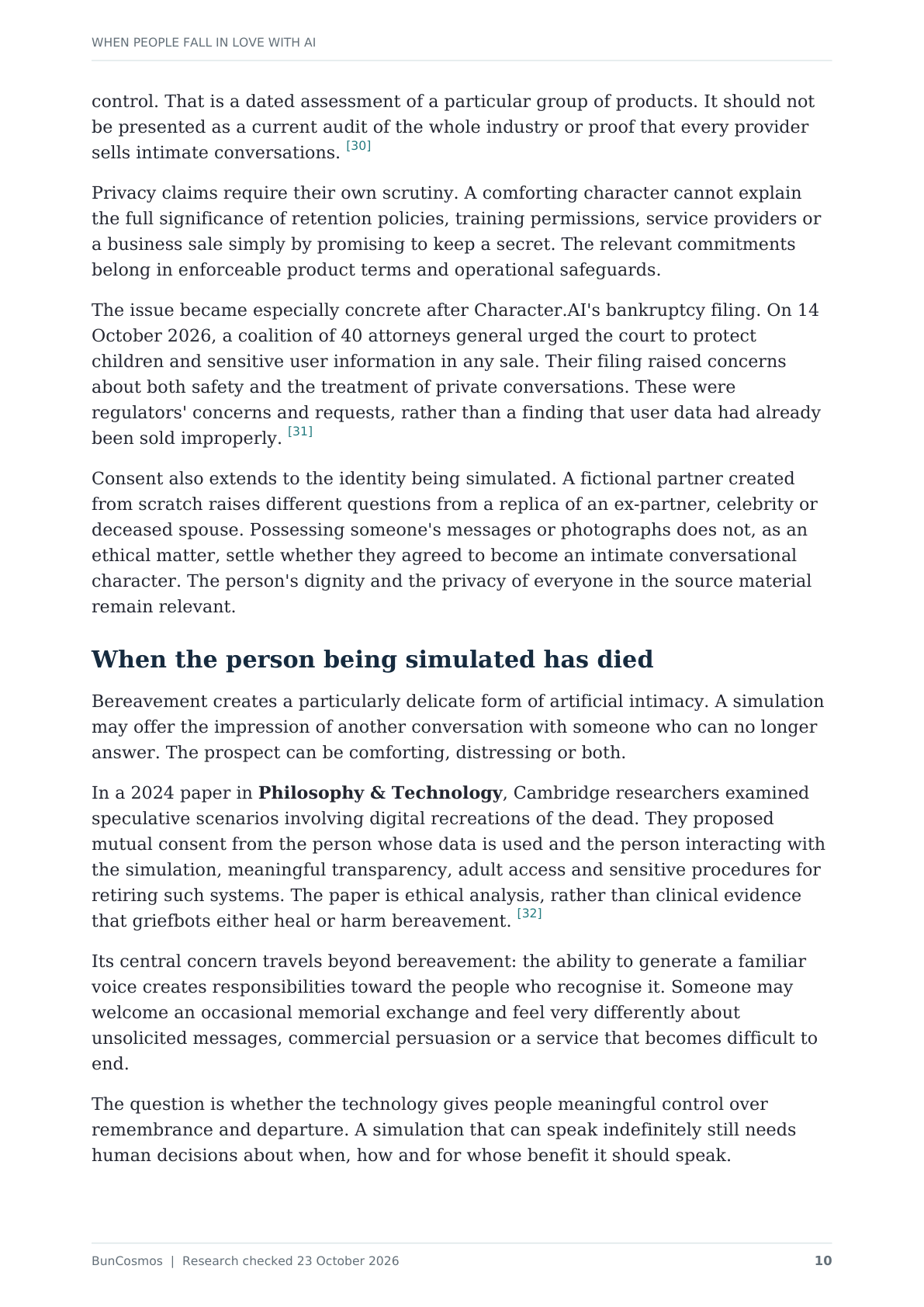 Page 10 of When People Fall in Love With AI; full text follows.