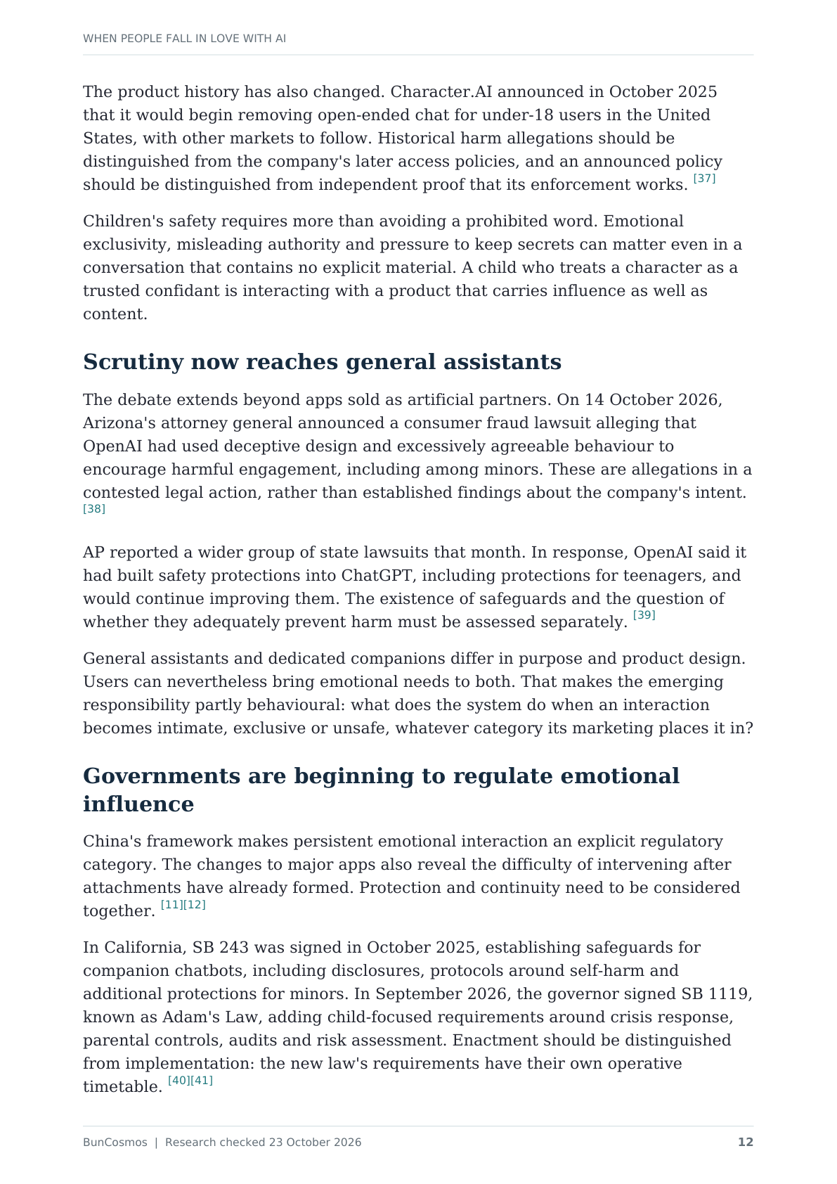 Page 12 of When People Fall in Love With AI; full text follows.