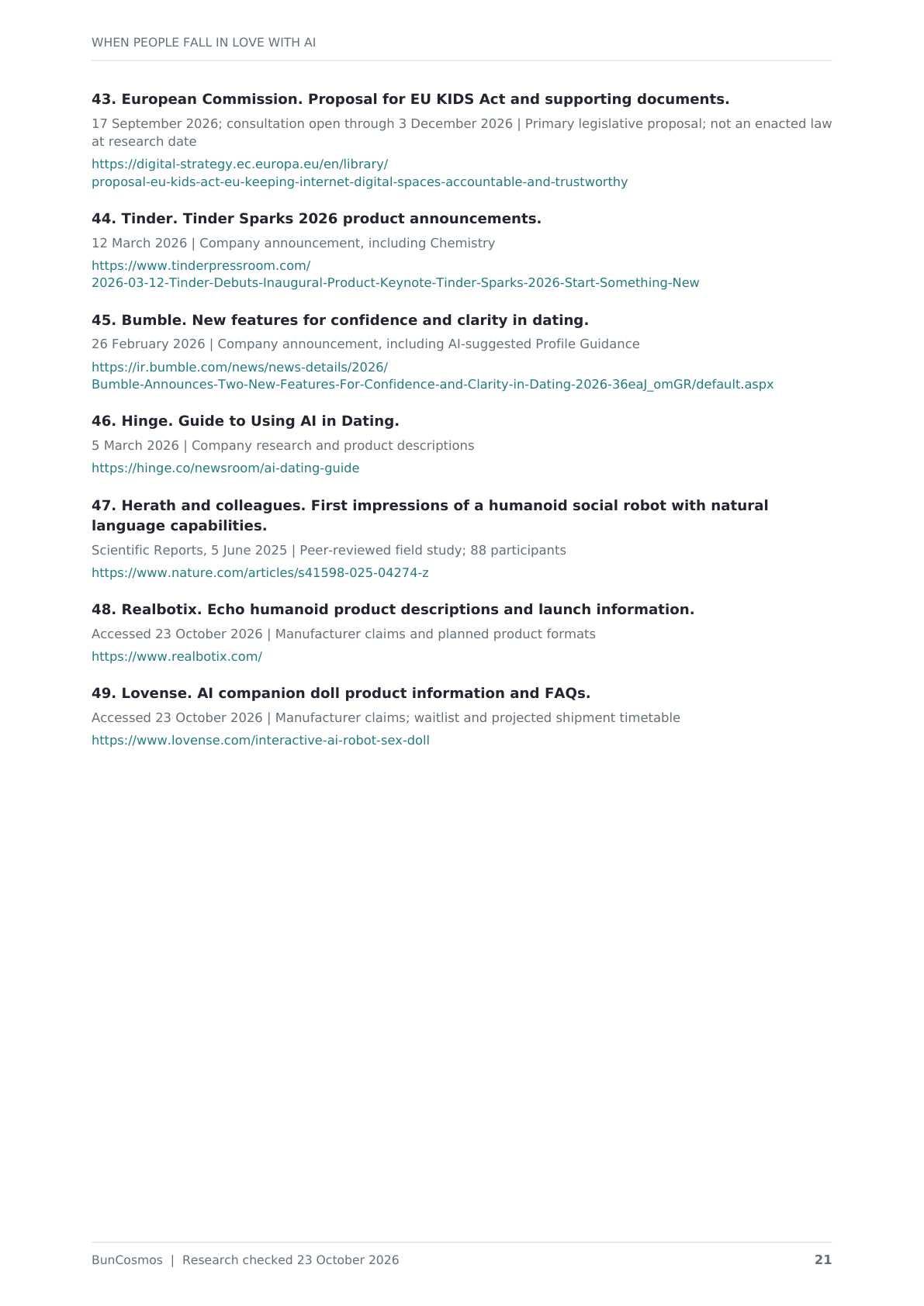 Page 21 of When People Fall in Love With AI; full text follows.