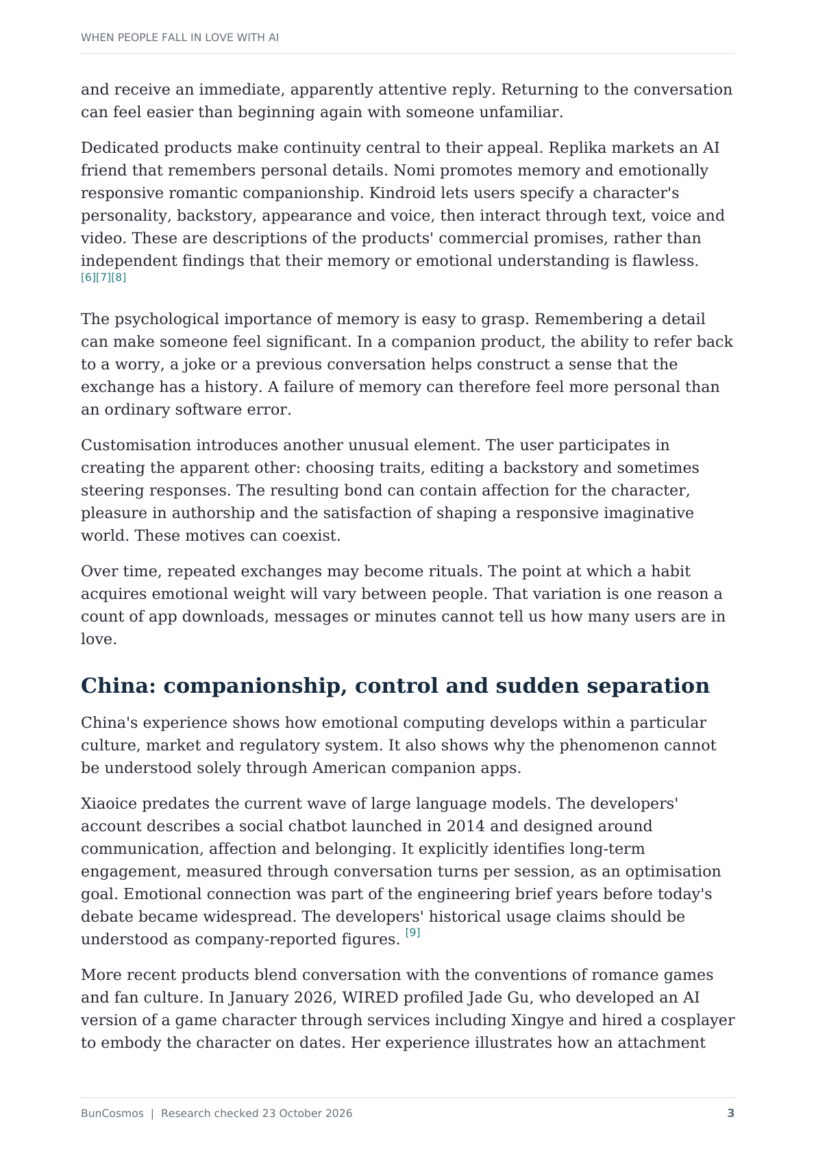 Page 3 of When People Fall in Love With AI; full text follows.