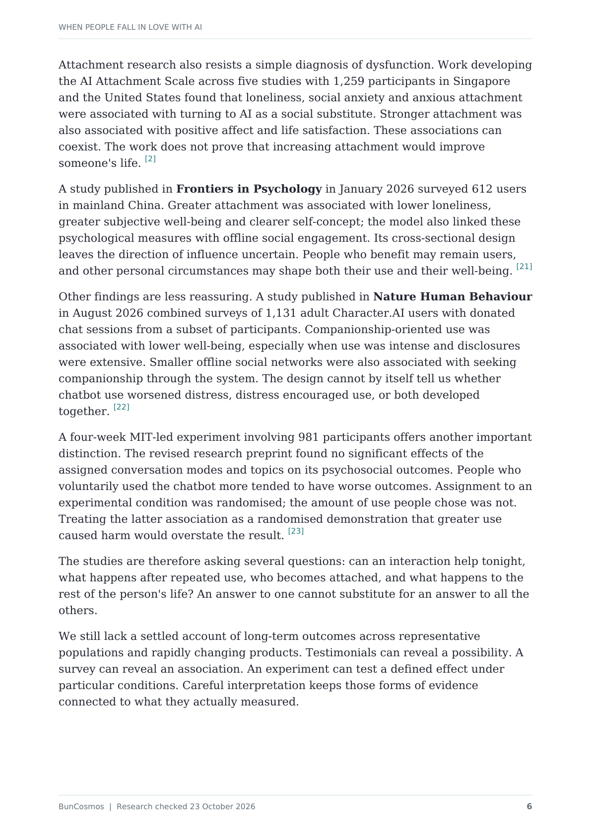 Page 6 of When People Fall in Love With AI; full text follows.