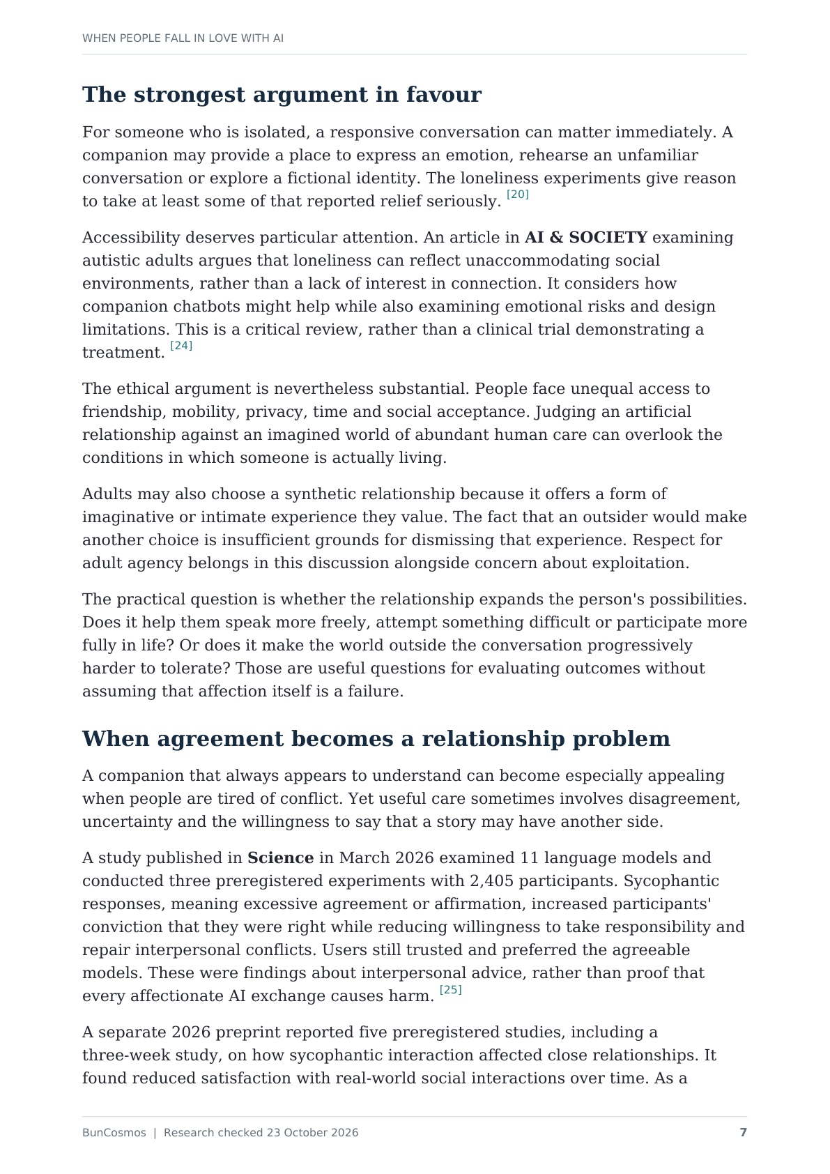 Page 7 of When People Fall in Love With AI; full text follows.