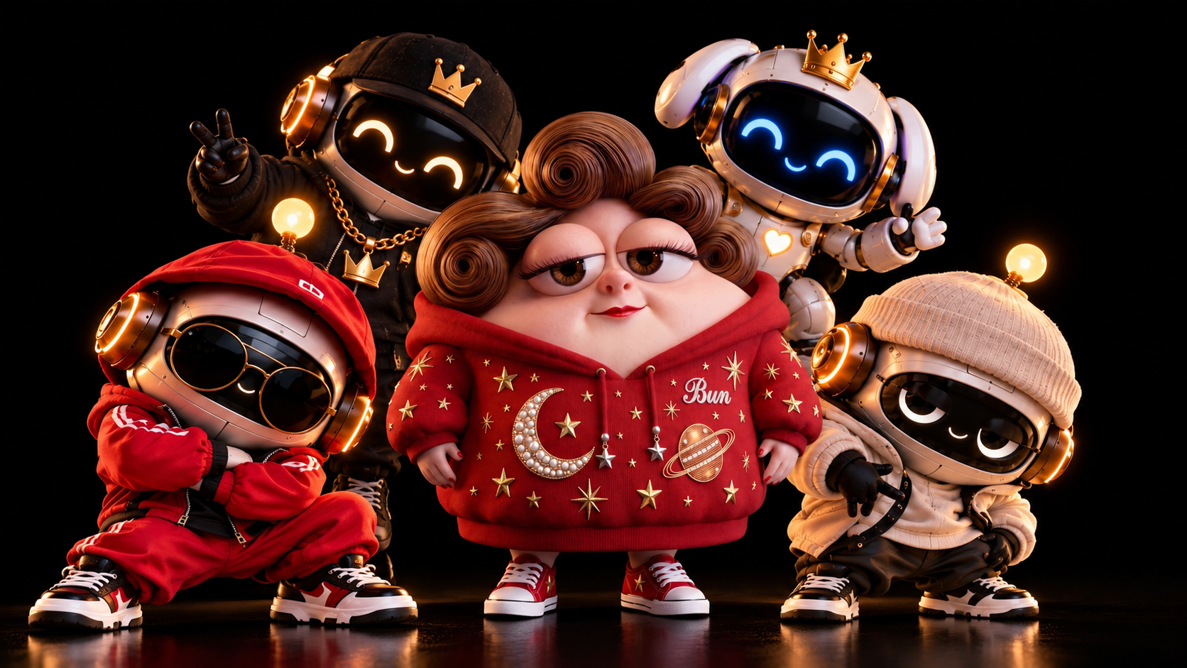 Bun with four AI agent characters.